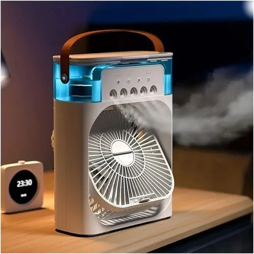 Mini Air Conditioner Mist Cooler For Room Cooling Mini Ac Portable Mini Fan Artic Cooler With 7 Colors Led Light, 1/2/3 H Timer, 3 Wind Speeds And 3 Spray Modes For Office,home,dorm,travel (multicolor)